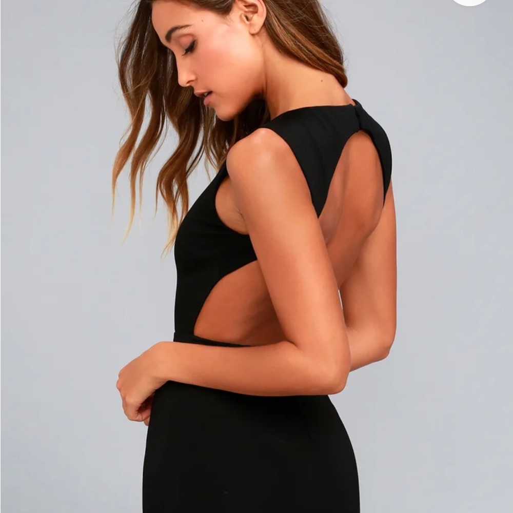 Black backless bodycon dress - size small